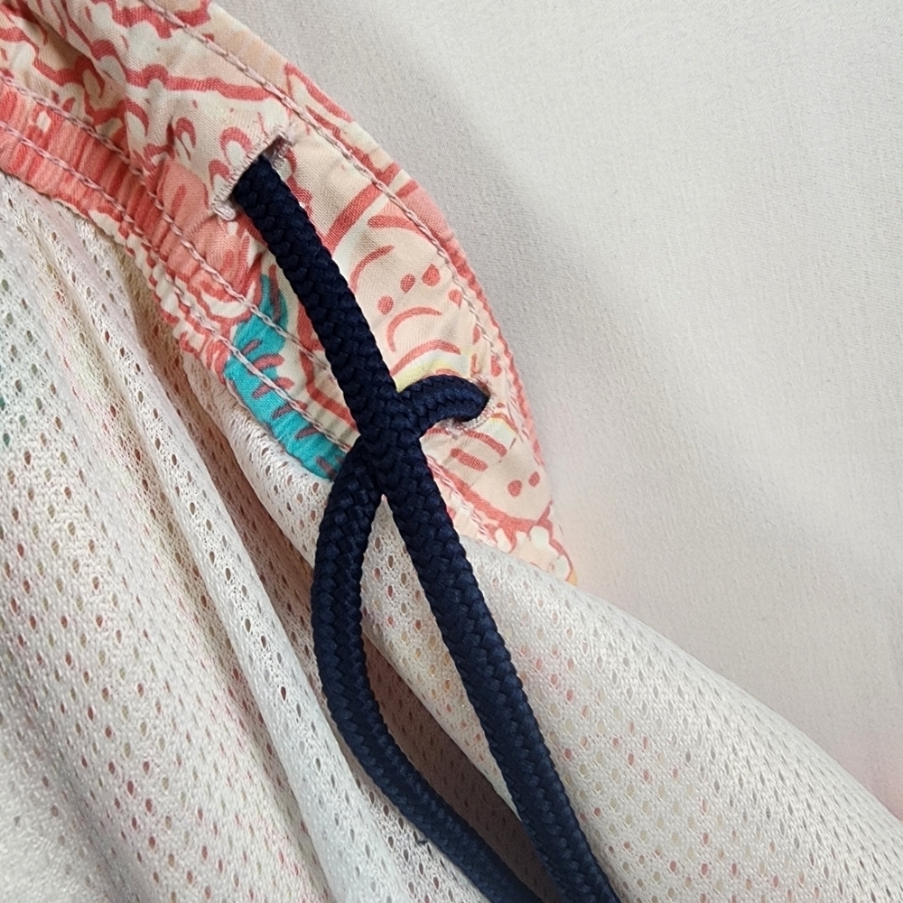Vineyard Vines Mens Lined Swimming Trunks Tropical Fish Pelican Blue Orange Pink - Picture 7 of 10